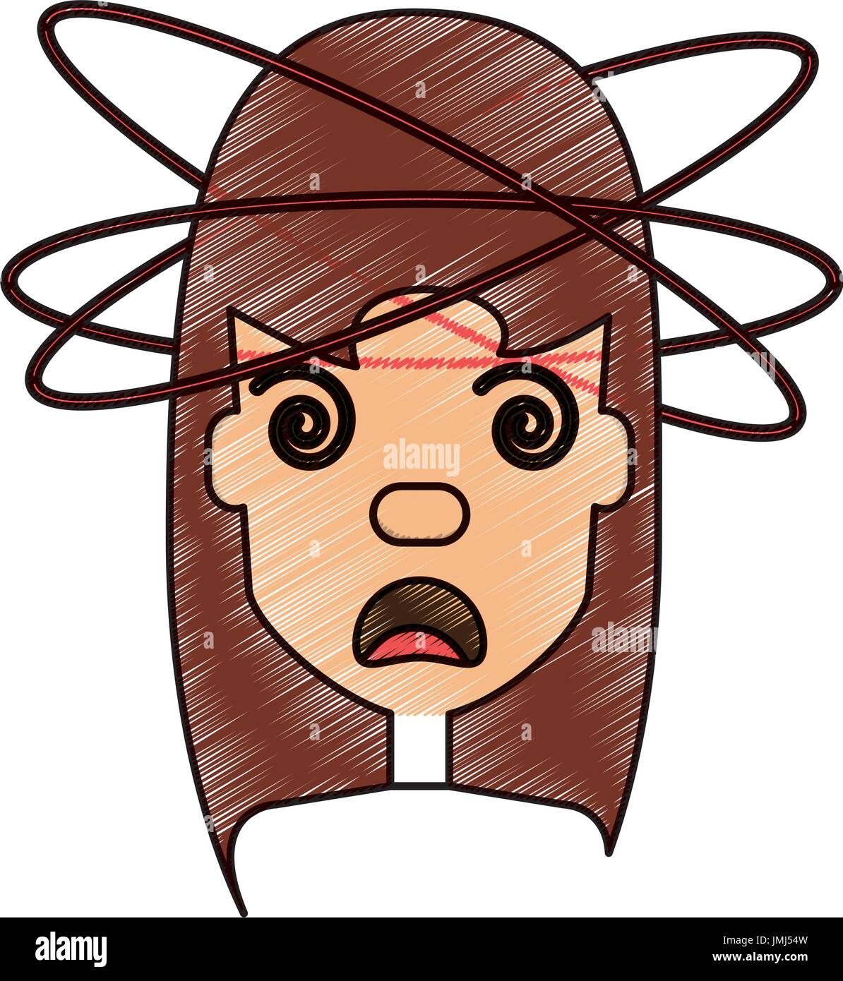 Crazy woman cartoon over white background icon Stock Vector Image & Art