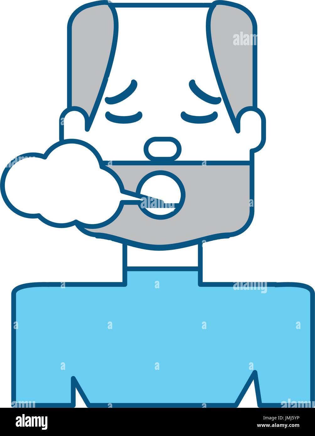 Man smoking cartoon over white background icon Stock Vector Image & Art ...
