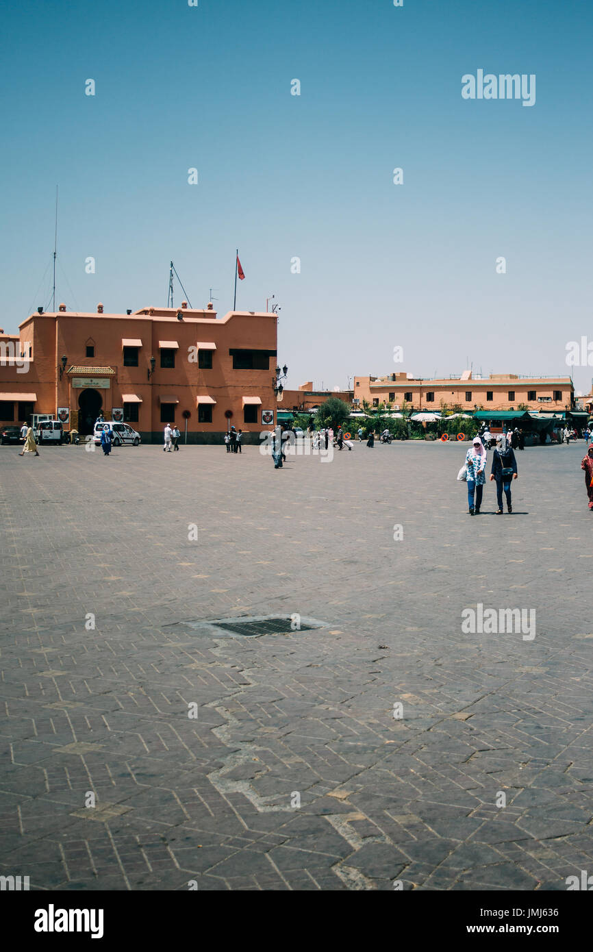 Djemaa El Fna square in Marrakech, Morocco. Stock Photo