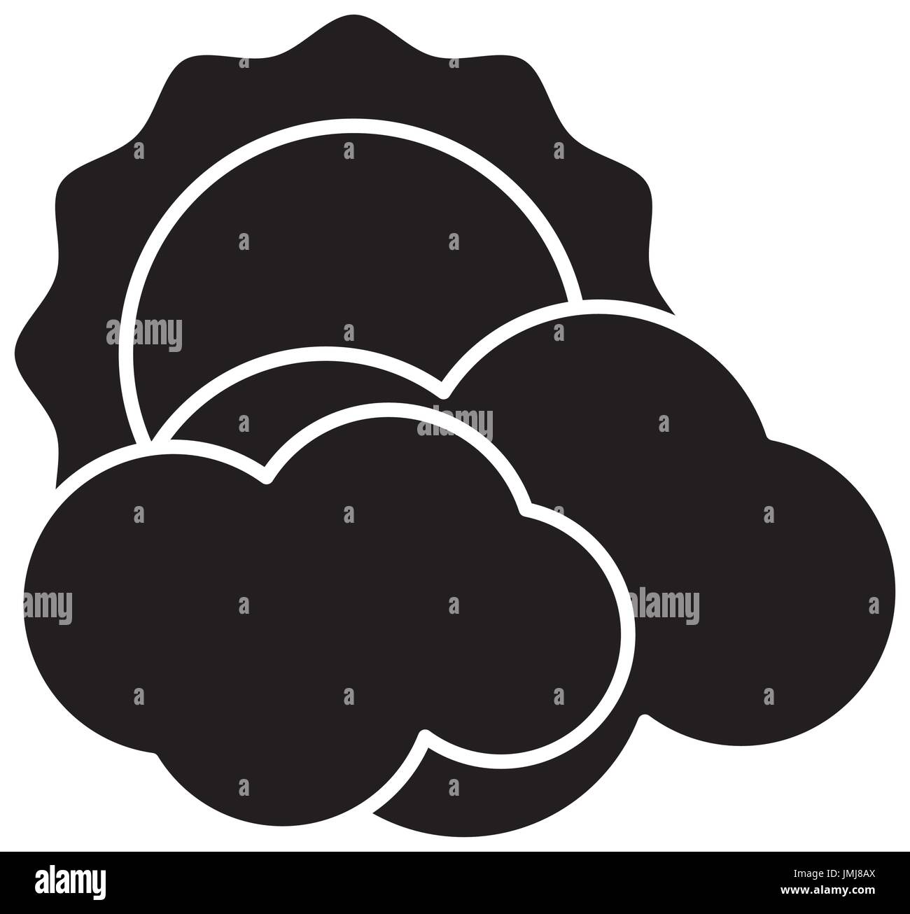 sun and clouds icon over white background vector illustration Stock ...