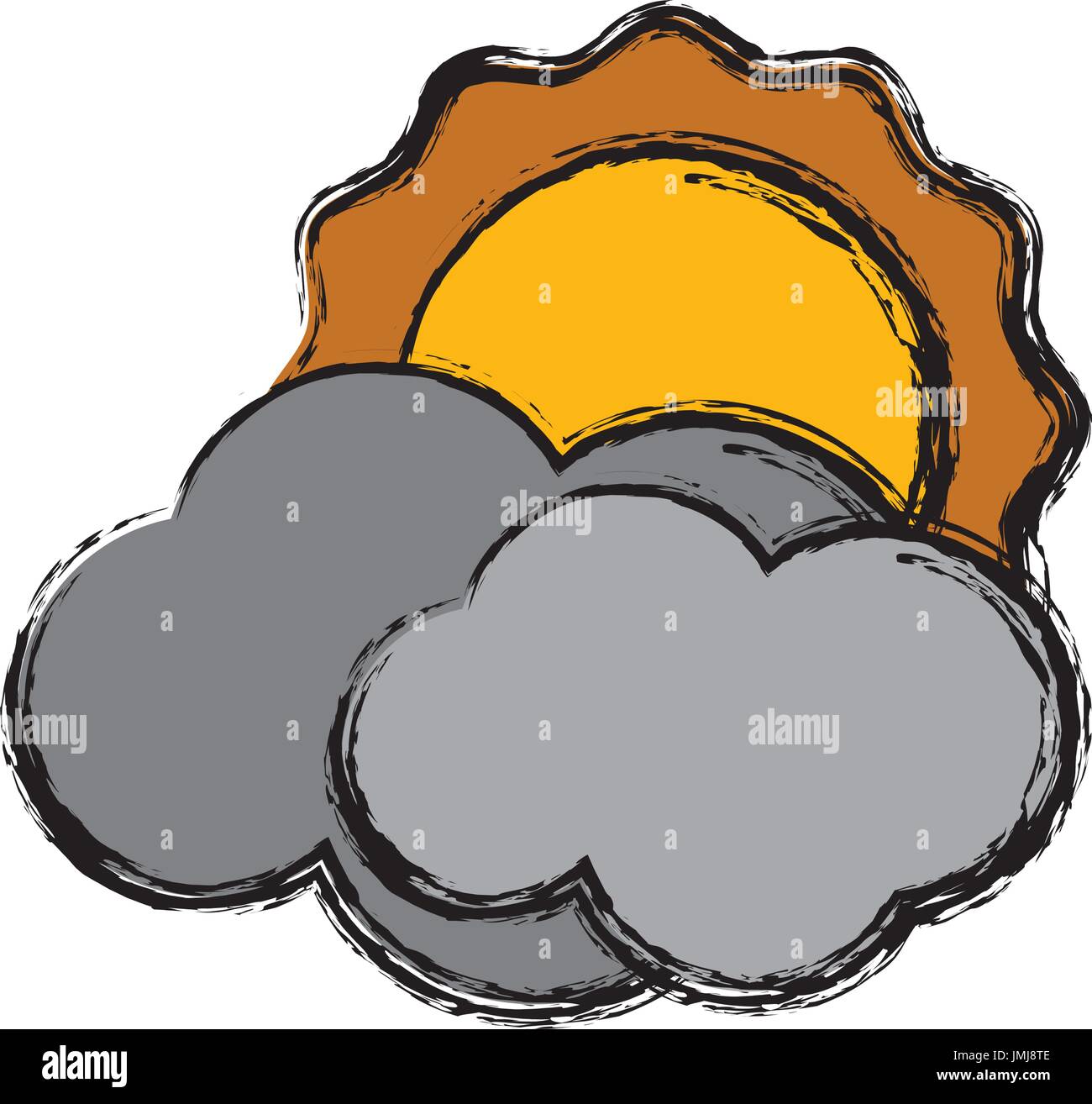 sun and clouds icon over white background vector illustration Stock ...