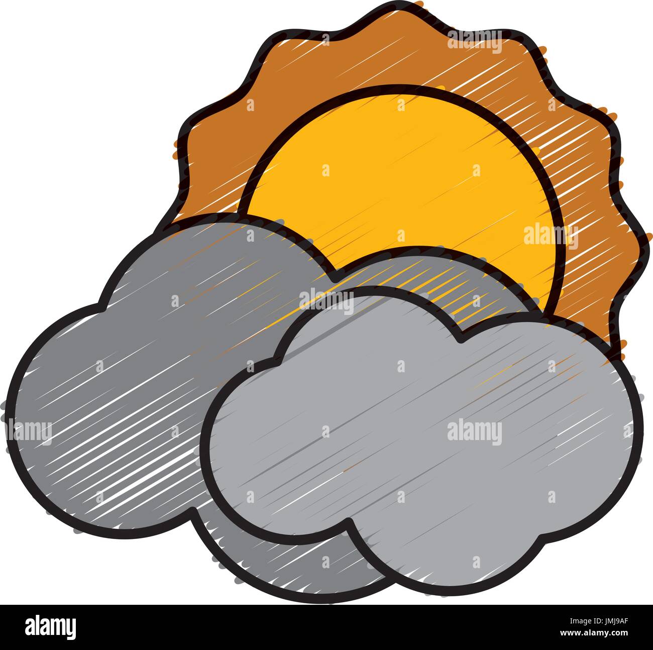 sun and clouds icon over white background vector illustration Stock ...
