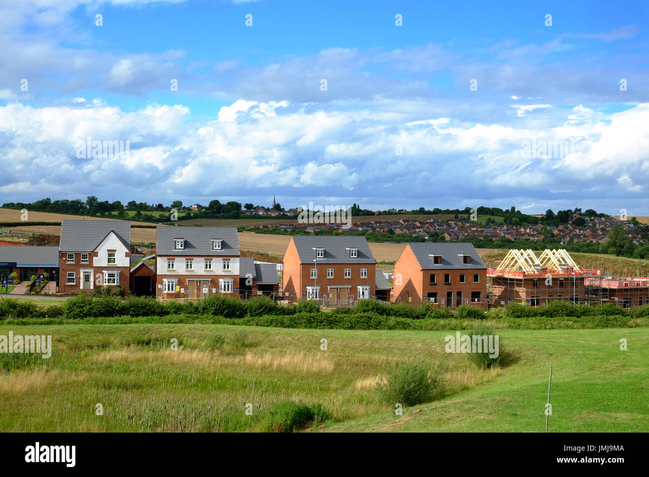 New housing development in Grantham, Lincolnshire, England, UK Stock