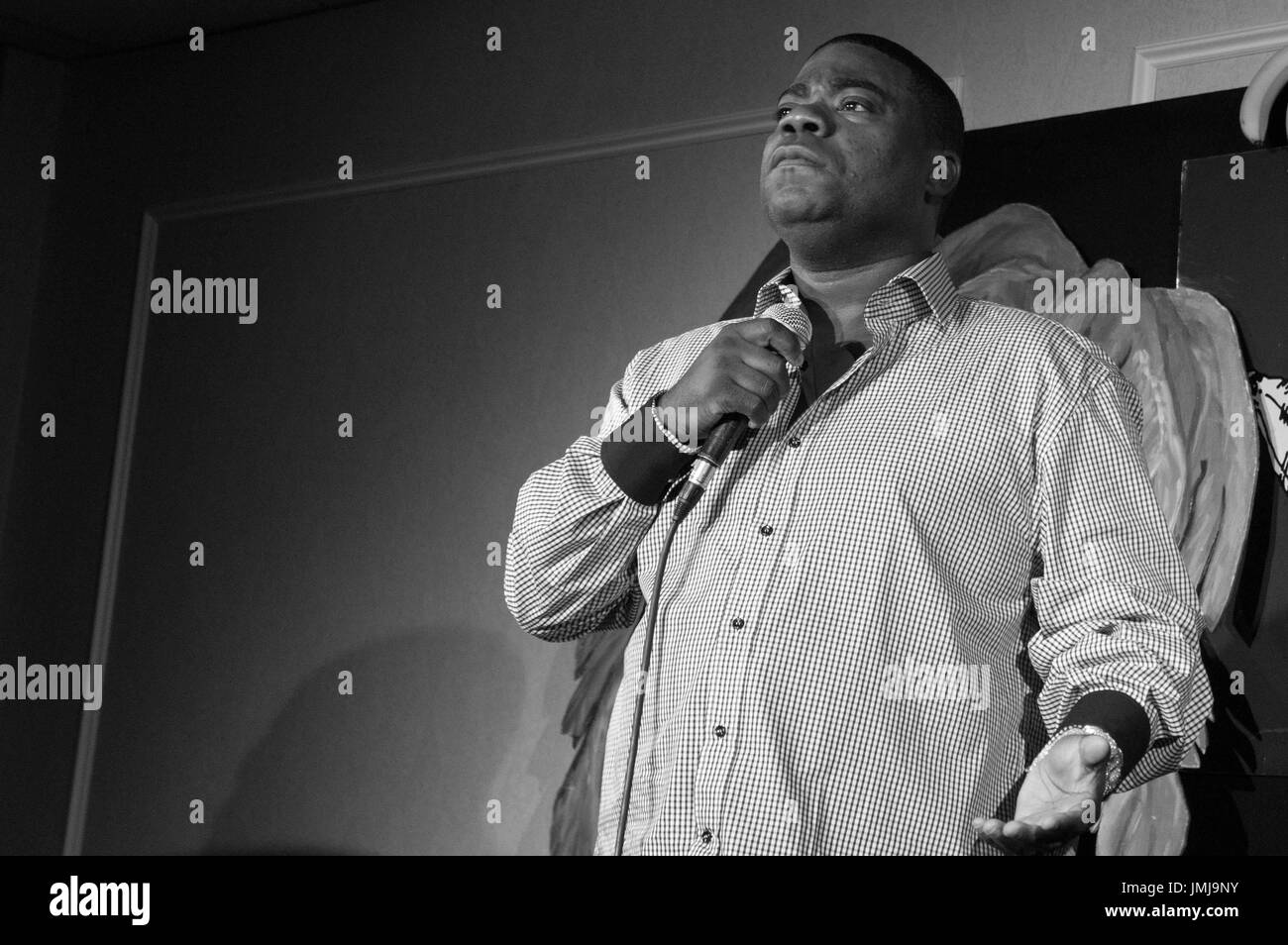 HASBROUCK HEIGHTS, NJ - AUGUST 8:  Tracy Morgan performs stand-up at Bananas Comedy Club in Hasbrouch Heights NJ on August 8, 2013.  Photo: RTPallante / MediaPunch. ***HIGHER RATES APPLY *** Stock Photo