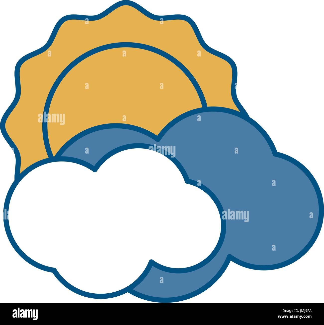sun and clouds icon over white background vector illustration Stock ...