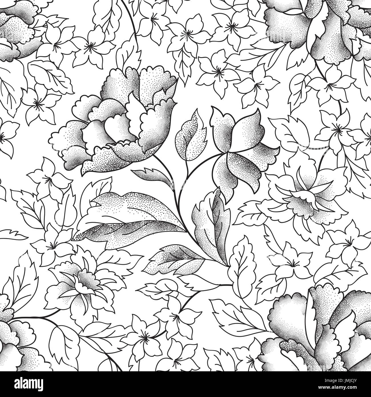 Floral seamless pattern. Garden Flower bouquet background. Spring nature decor Stock Vector