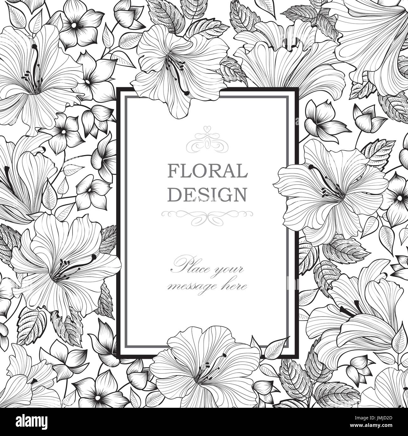Floral background Black and White Stock Photos & Images - Alamy