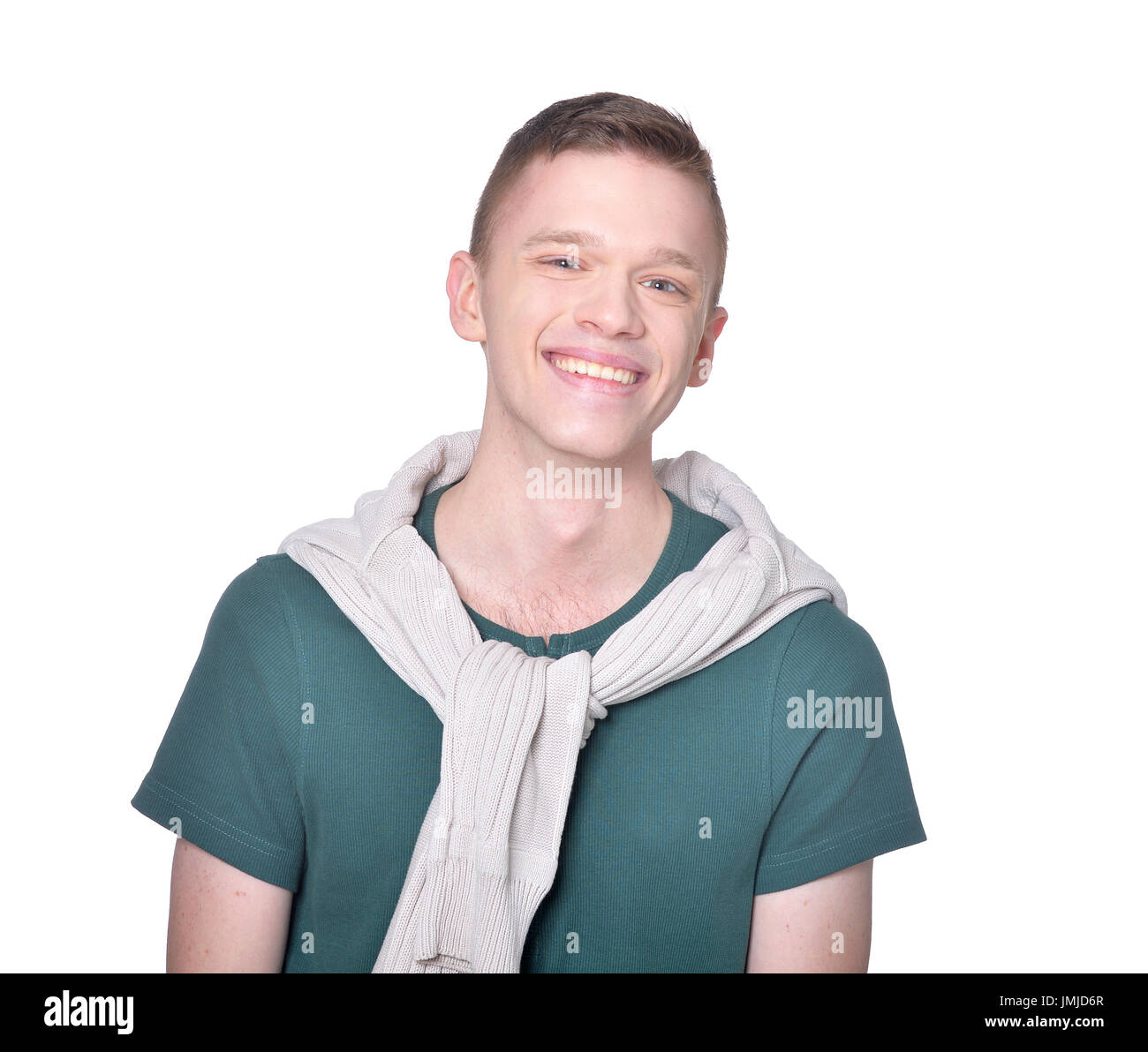 Studio portrait of handsome young man on white background Stock Photo ...