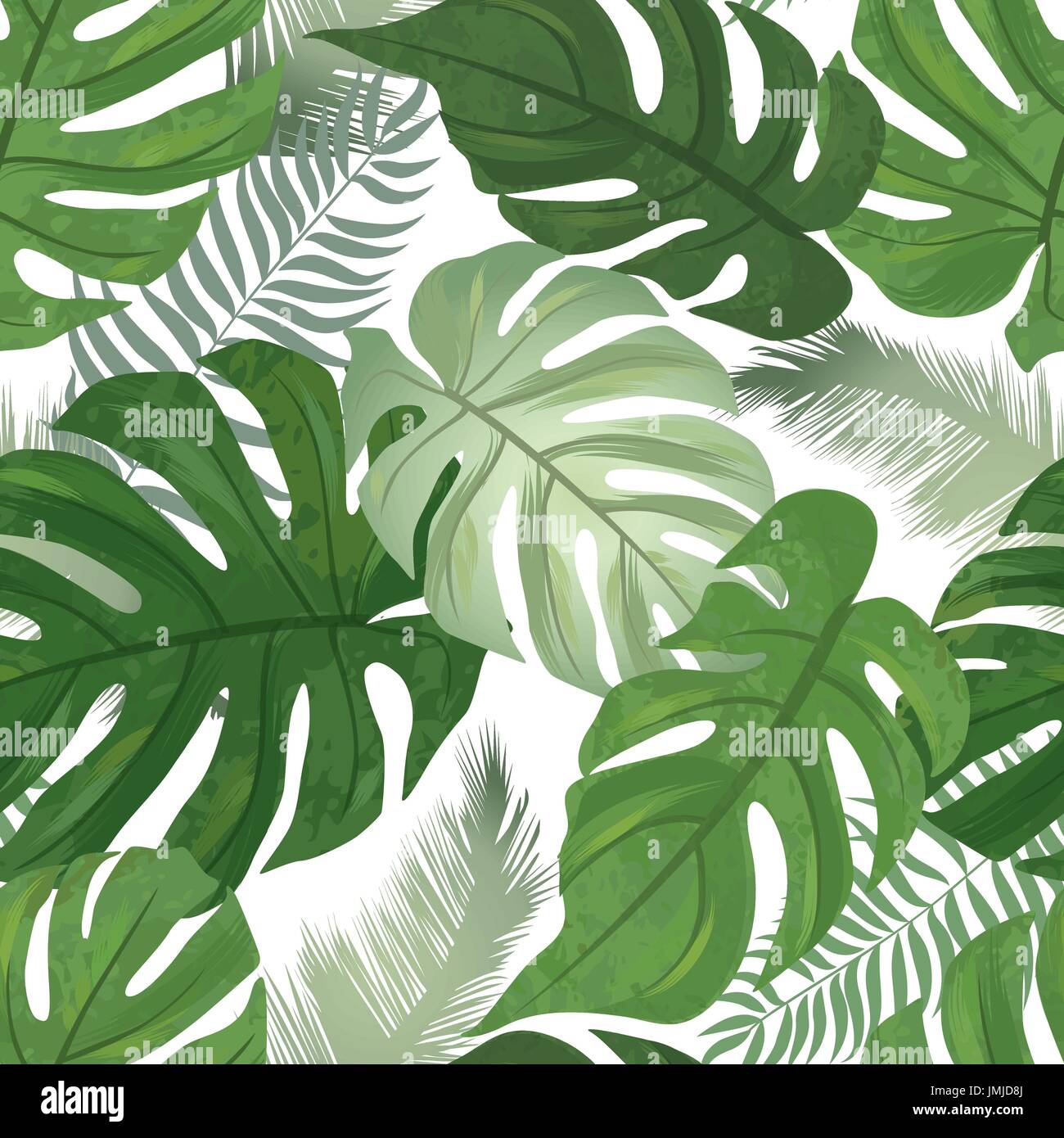 Floral seamless pattern. Tropical leaves background. Palm tree leaf nature texture Stock Vector