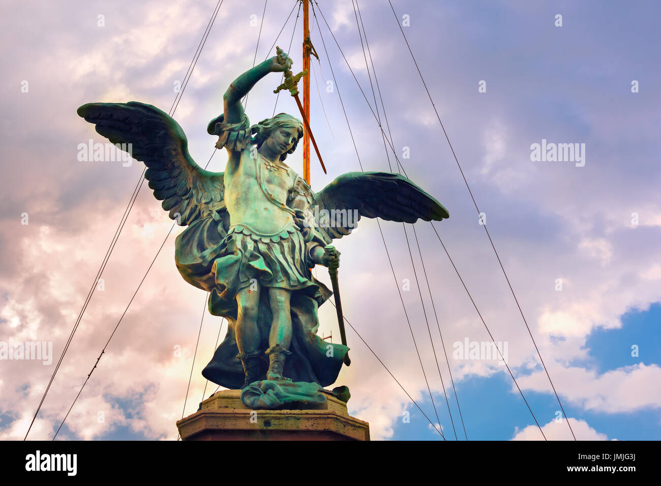 Statue of Angel on Saint Angel Bridge, Rome, Italy Stock Photo