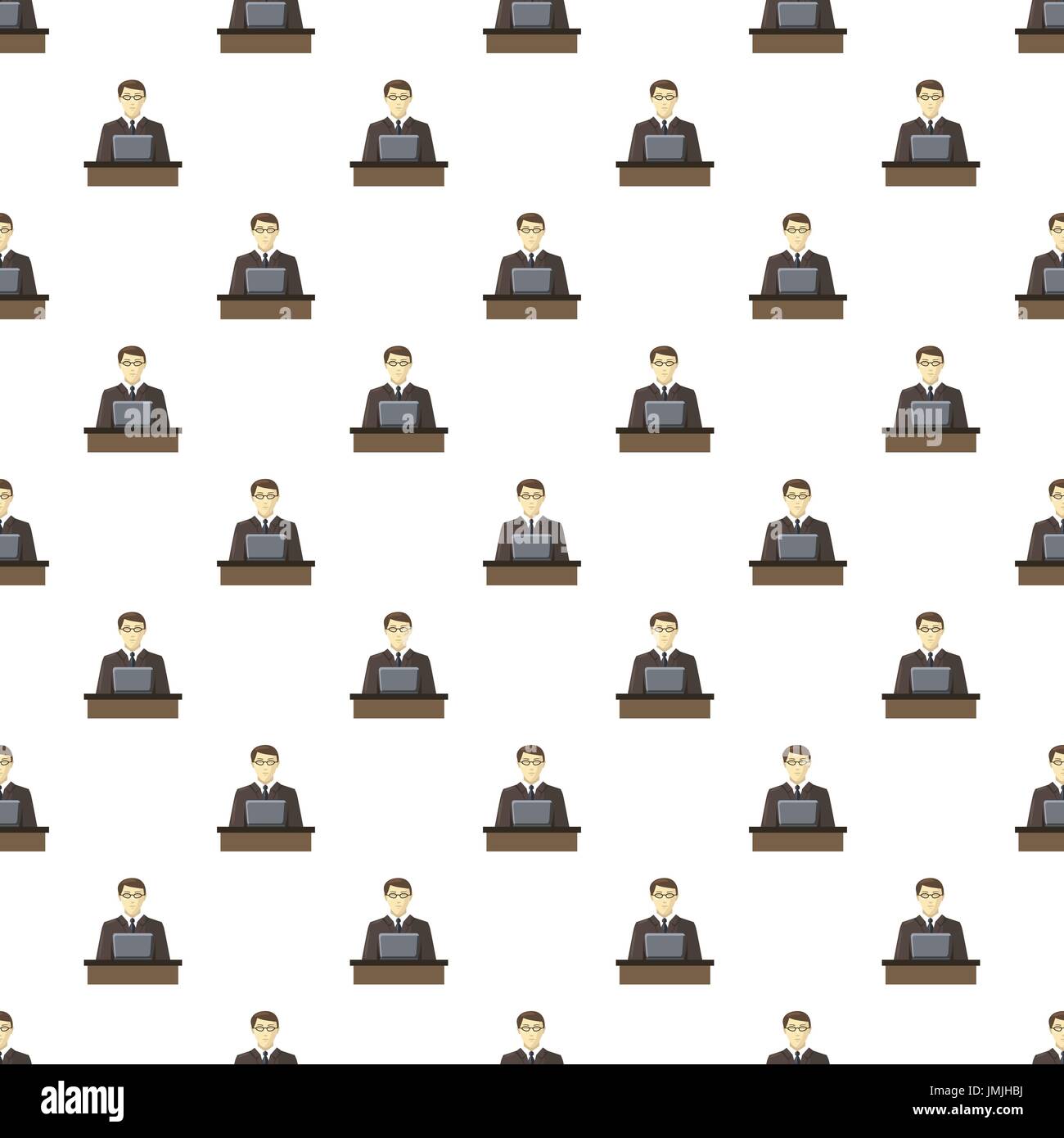 Businessman using his laptop pattern Stock Vector