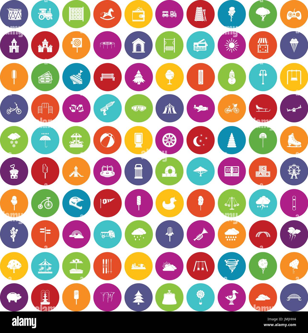 100 childrens park icons set color Stock Vector Image & Art - Alamy