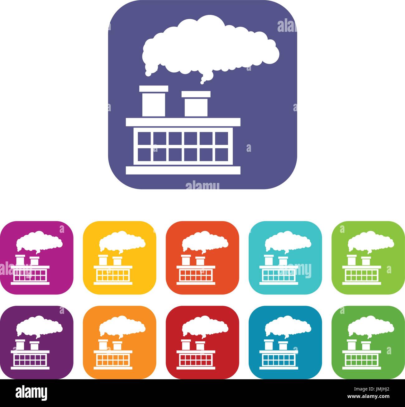 Plant pipe with smoke icons set Stock Vector Image & Art - Alamy