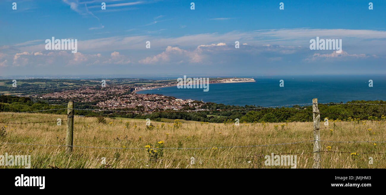 Sandown bay and Culver Down, Isle of Wight, UK Stock Photo