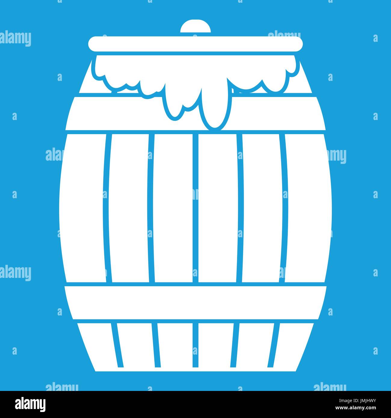 Honey keg icon white Stock Vector