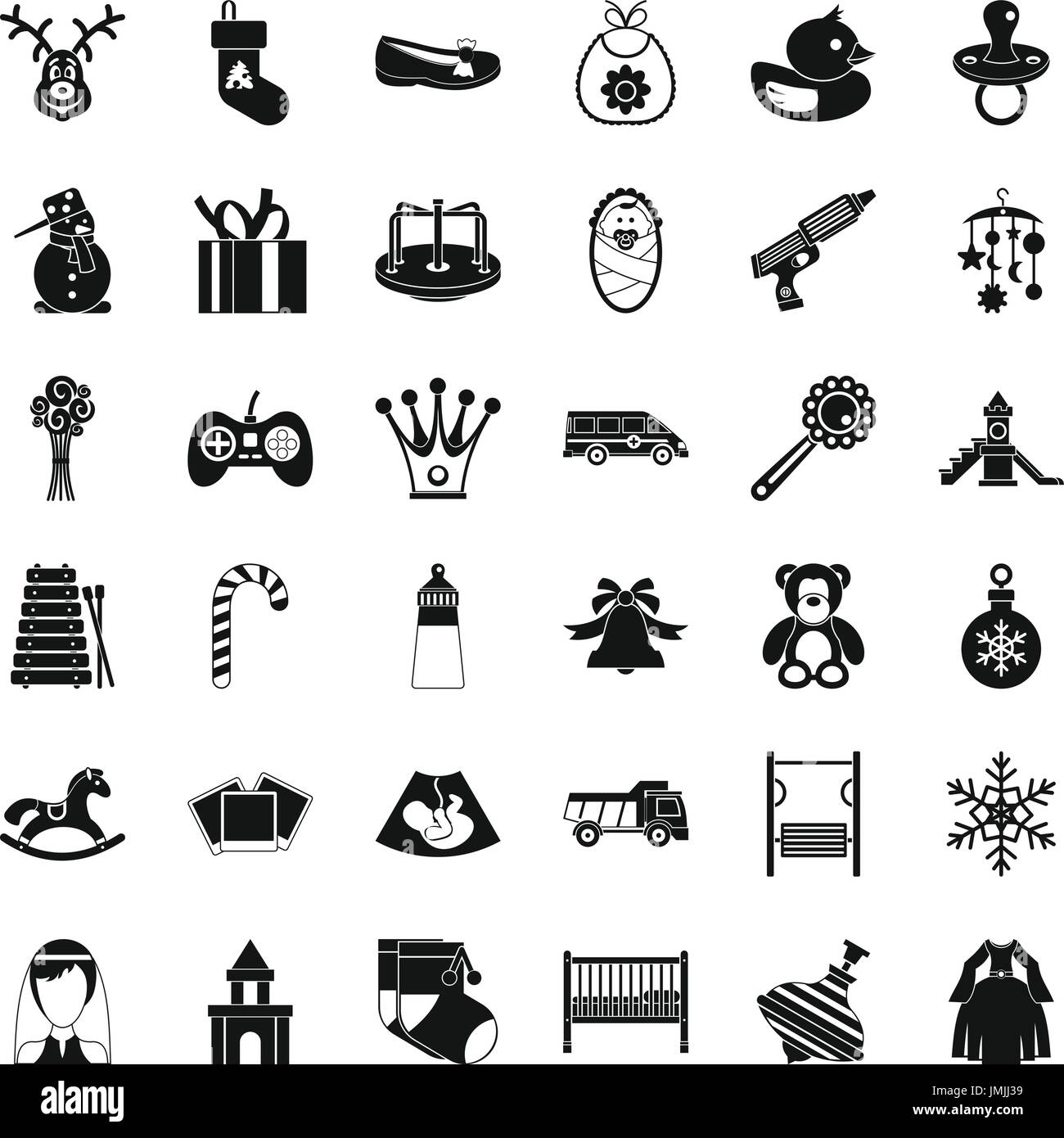 Childhood icons set, simple style Stock Vector Image & Art - Alamy
