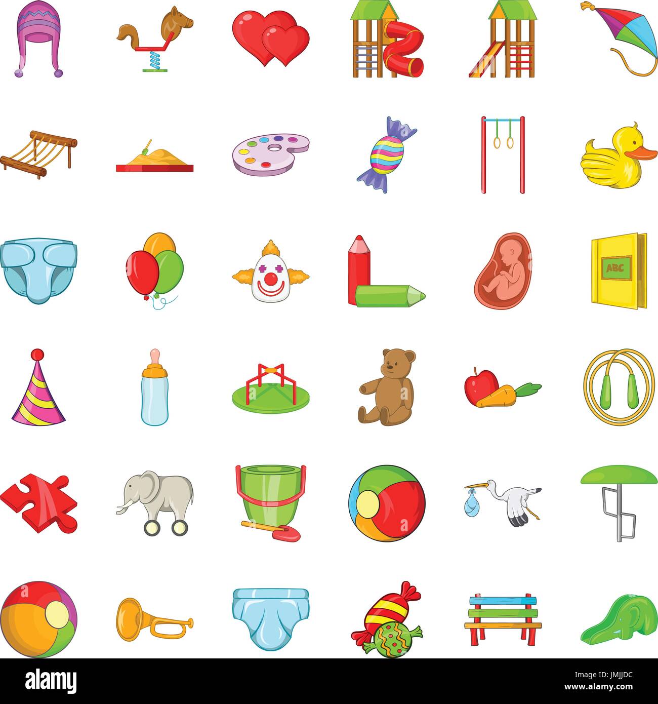 Children icons set, cartoon style Stock Vector Image & Art - Alamy