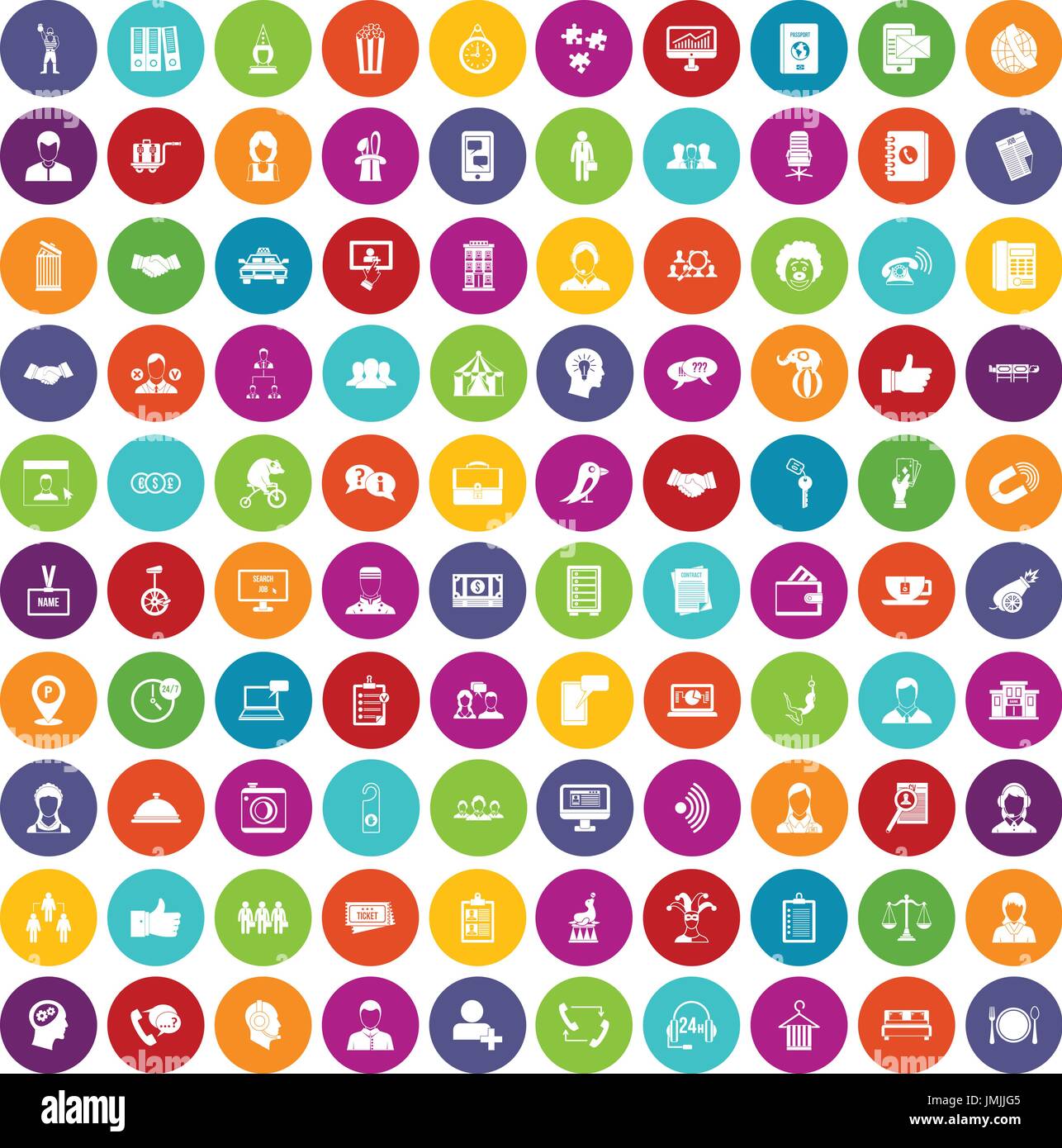 100 coherence icons set color Stock Vector