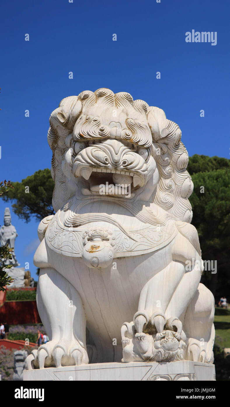 Chinese lion stone statue. Oriental statue Stock Photo Alamy