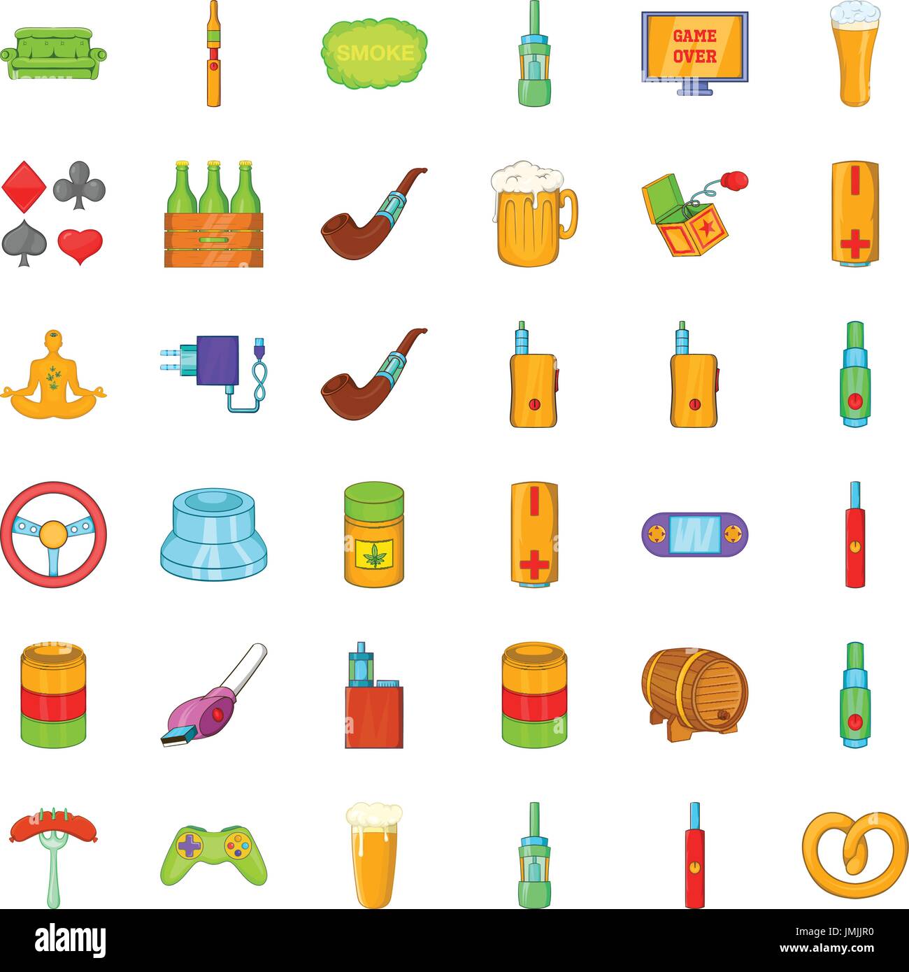 Habit icons set, cartoon style Stock Vector Image & Art - Alamy