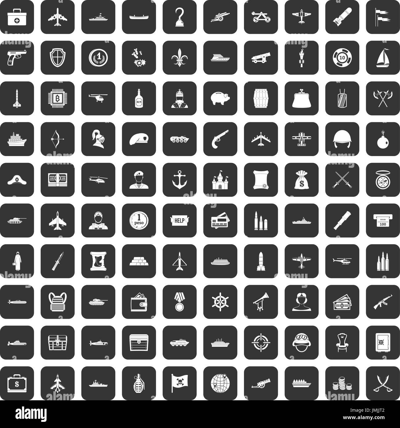 100 combat vehicles icons set black Stock Vector Image & Art - Alamy