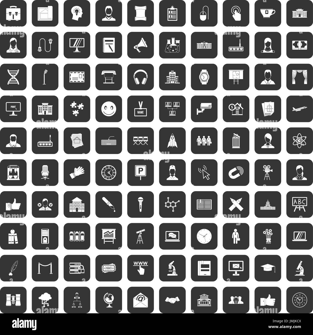 100 conference icons set black Stock Vector Image & Art - Alamy