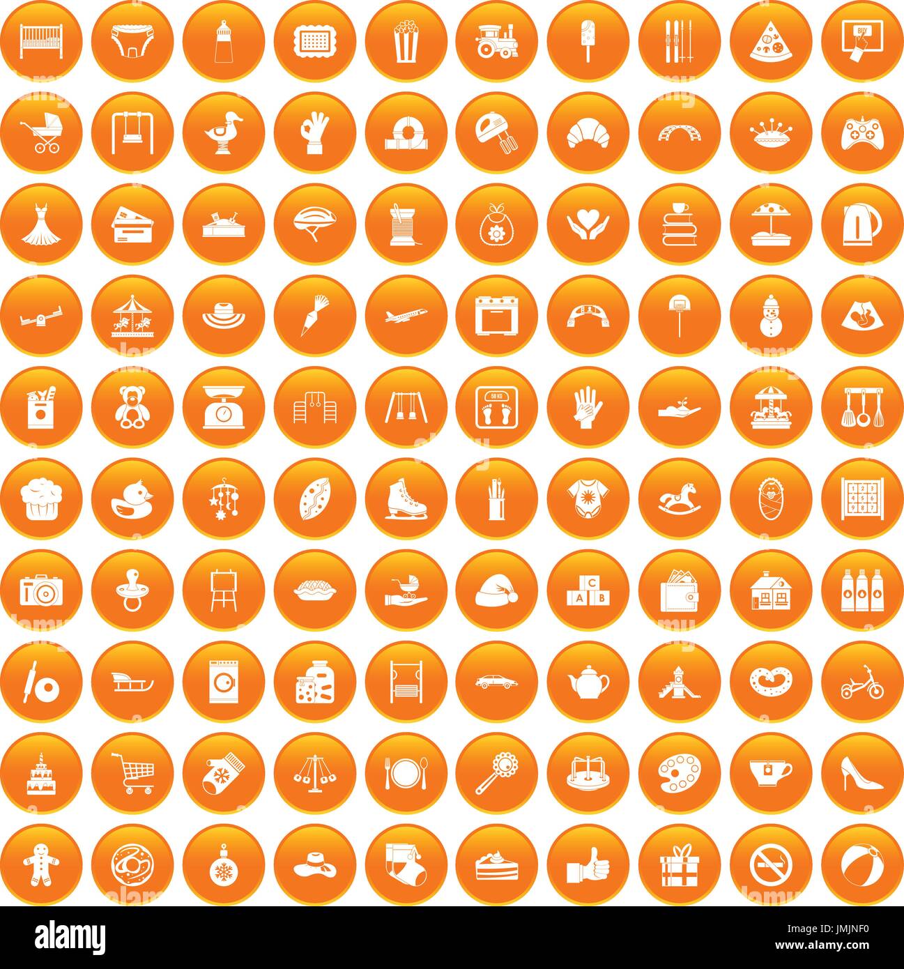100 mother and child icons set orange Stock Vector Image & Art - Alamy