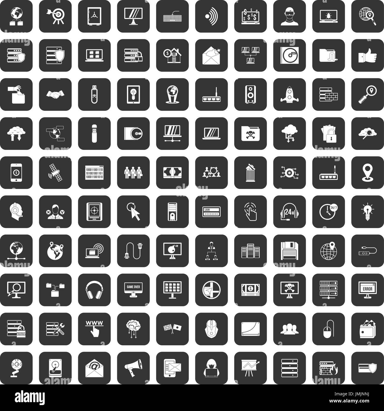 100 cyber security icons set black Stock Vector Image & Art - Alamy
