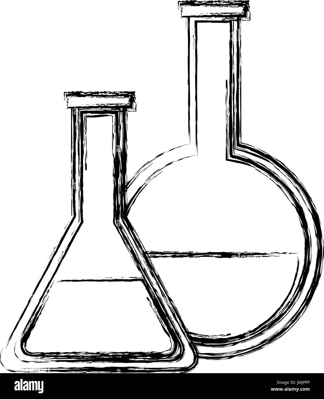 test tube flask glass laboratory equipment school Stock Vector Image ...