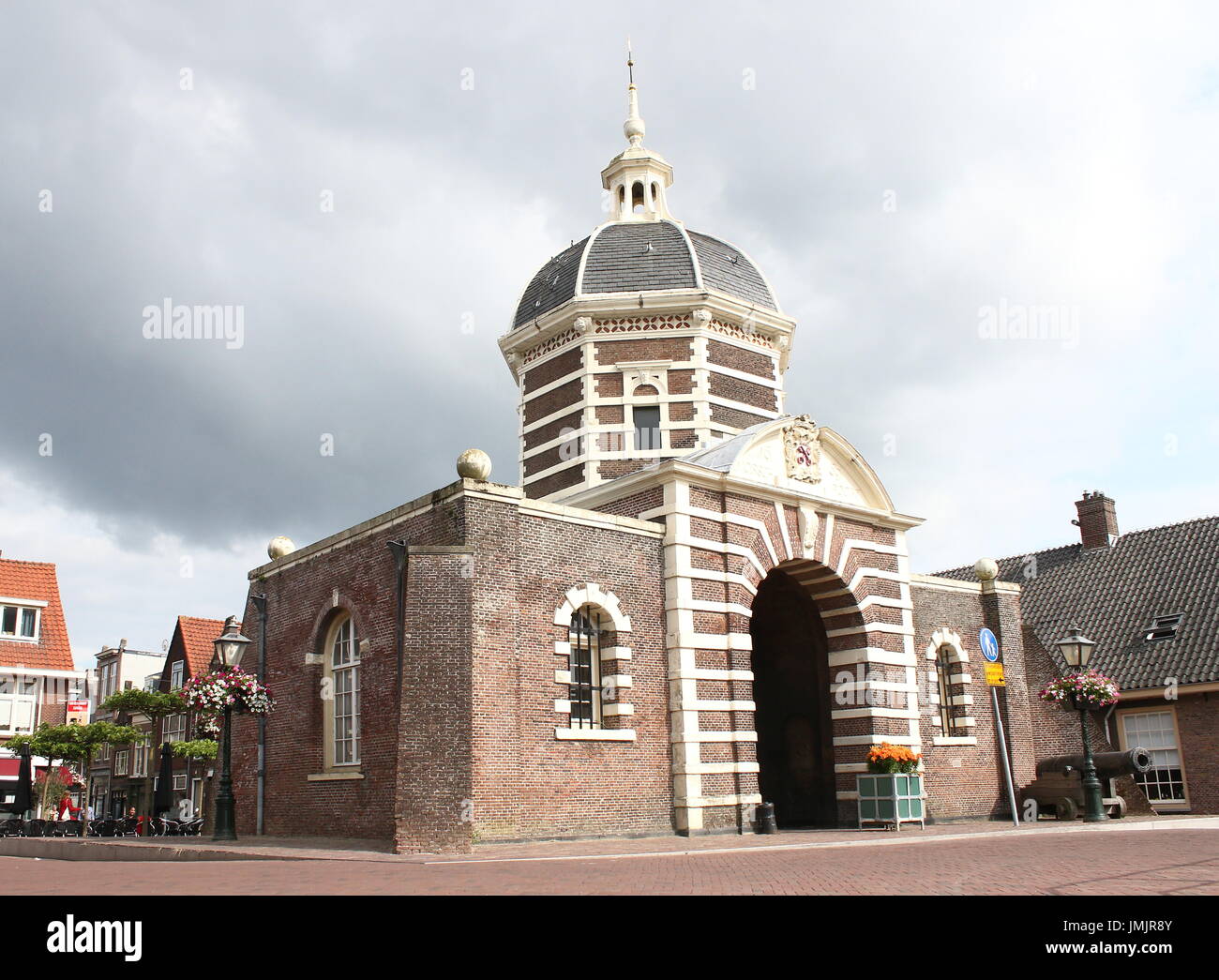 17th century Morspoort, western city gate in Leiden, The Netherlands. Designed in classical style by architect Willem van der Helm. Stock Photo
