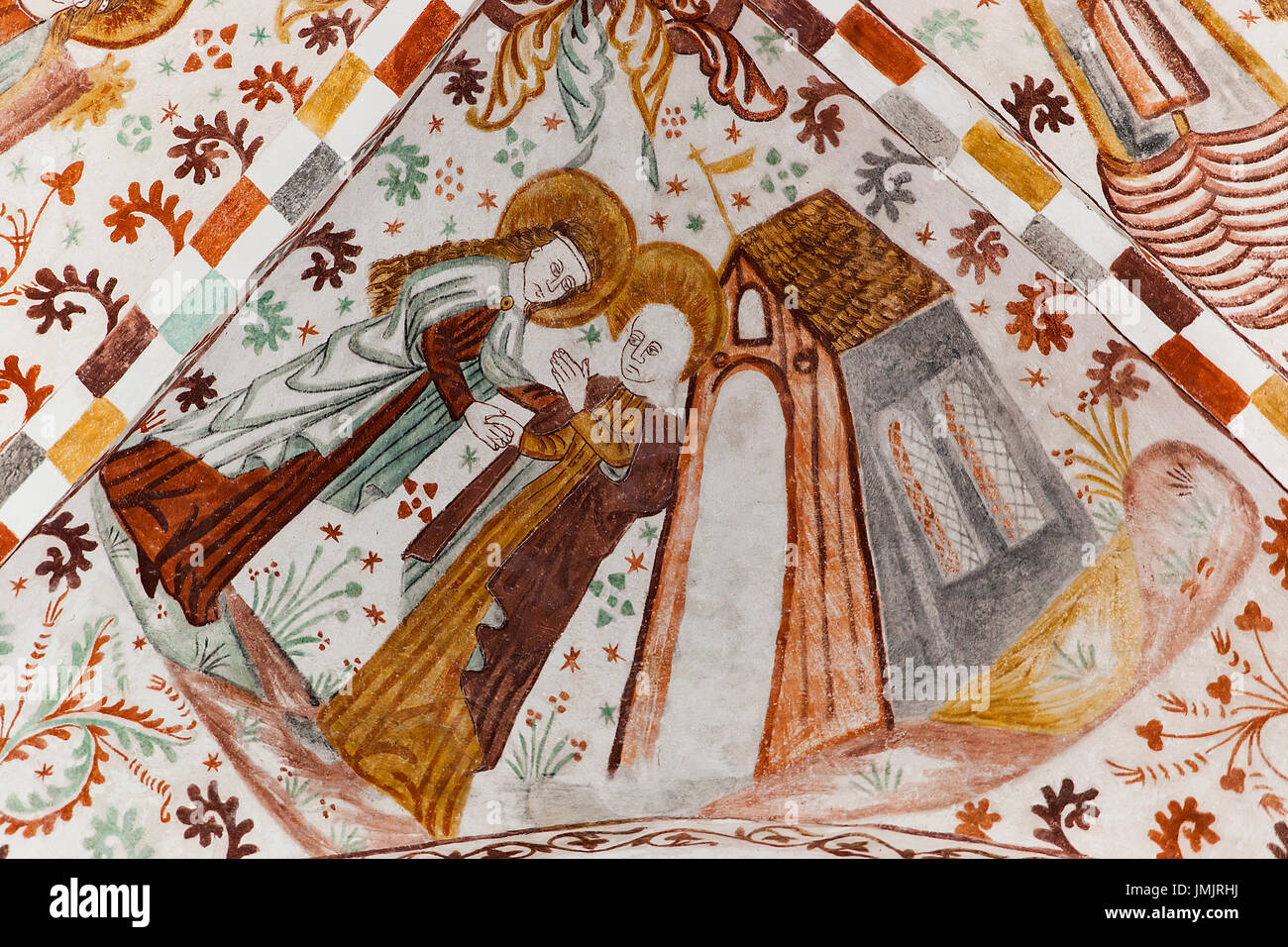 Danish medieval fresco from the 16th century in the 14th century late ...