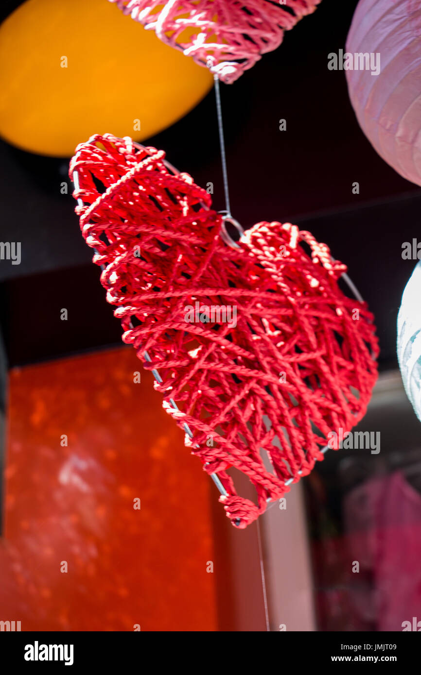 Colorful decorative objects in the shape of a heart Stock Photo Alamy