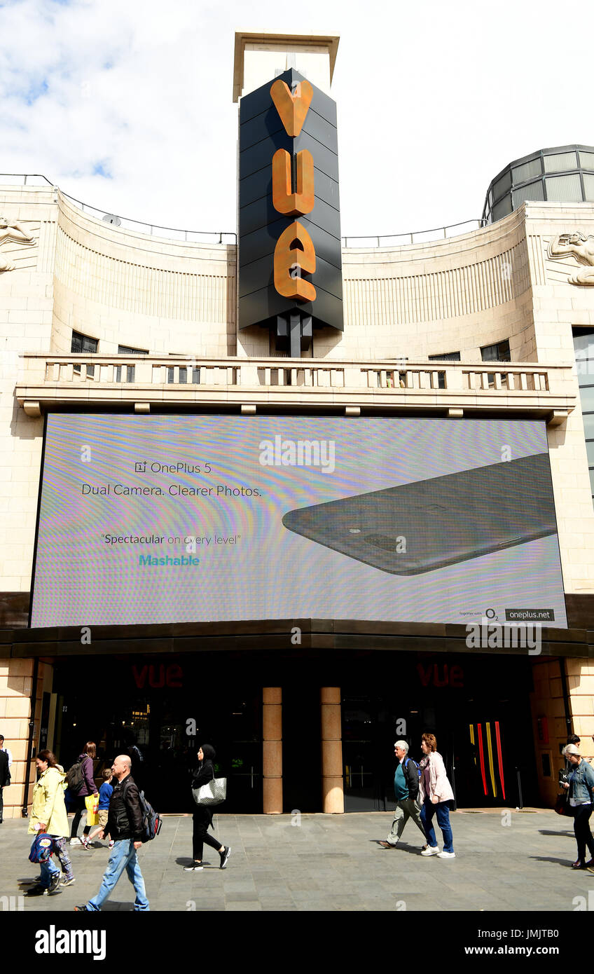 General View of The Vue cinema in Leicester Square, London. PRESS