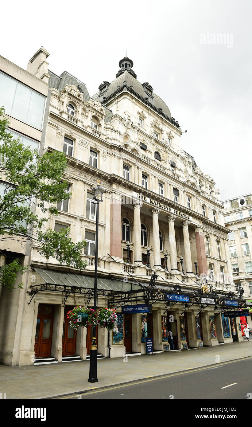 General View of Her Majesty's theatre, London. PRESS ASSOCIATION Photo. Picture date: Thursday July 27, 2017. Photo credit should read: Ian West/PA Wire Stock Photo