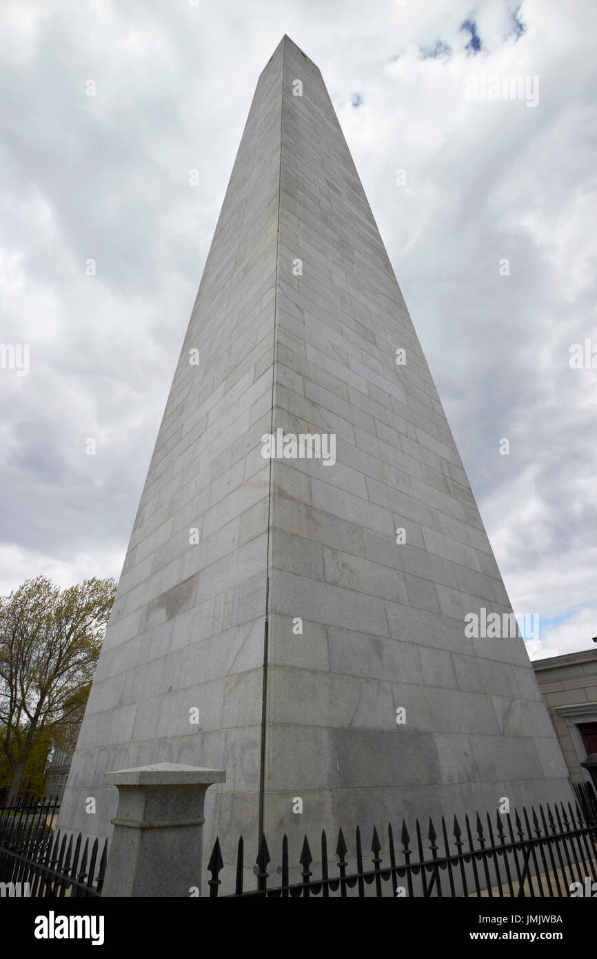 bunker hill monument breeds hill charlestown Boston USA Stock Photo