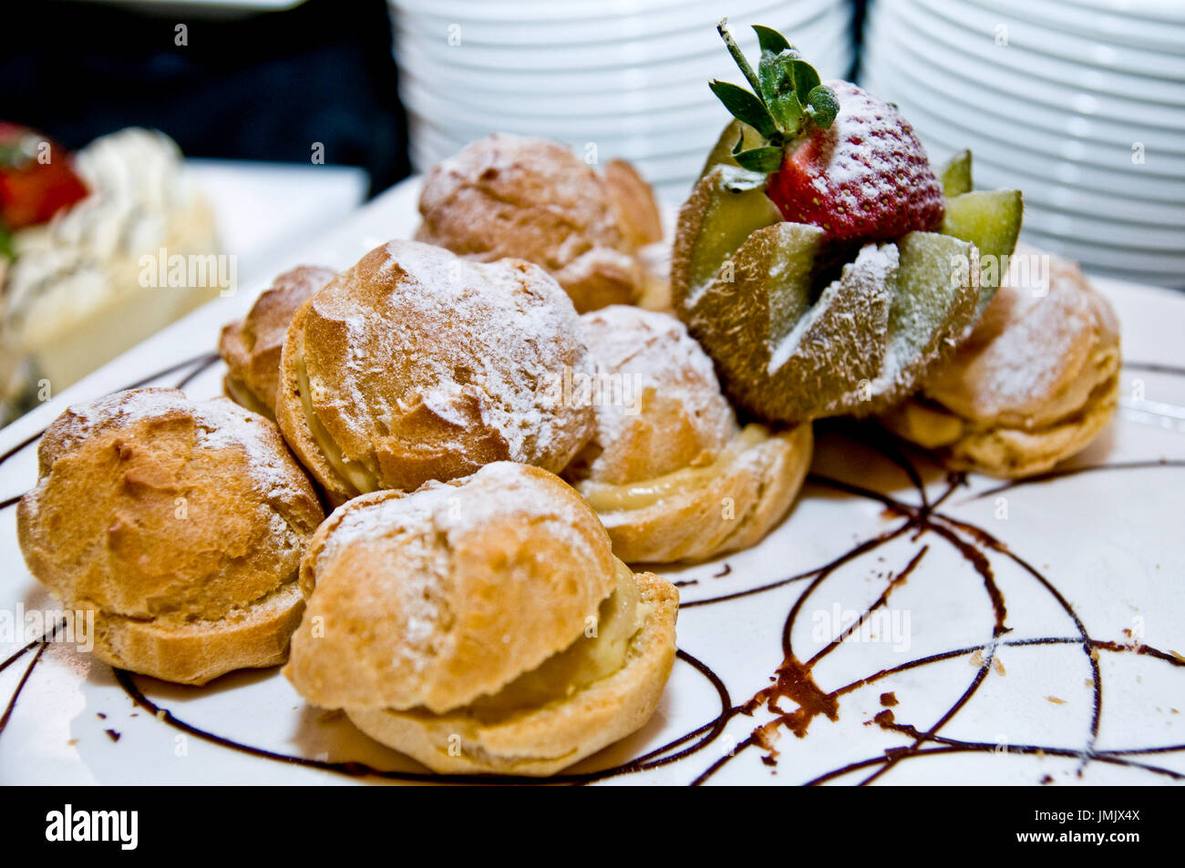Wedding Reception Menu Or Delicious Dinner Food Dessert Stock