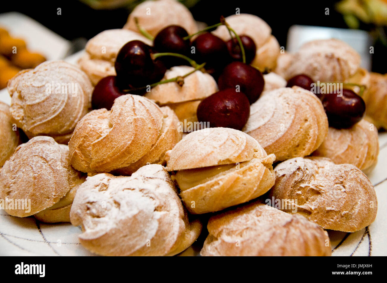 Wedding Reception Menu Or Delicious Dinner Food Dessert Stock