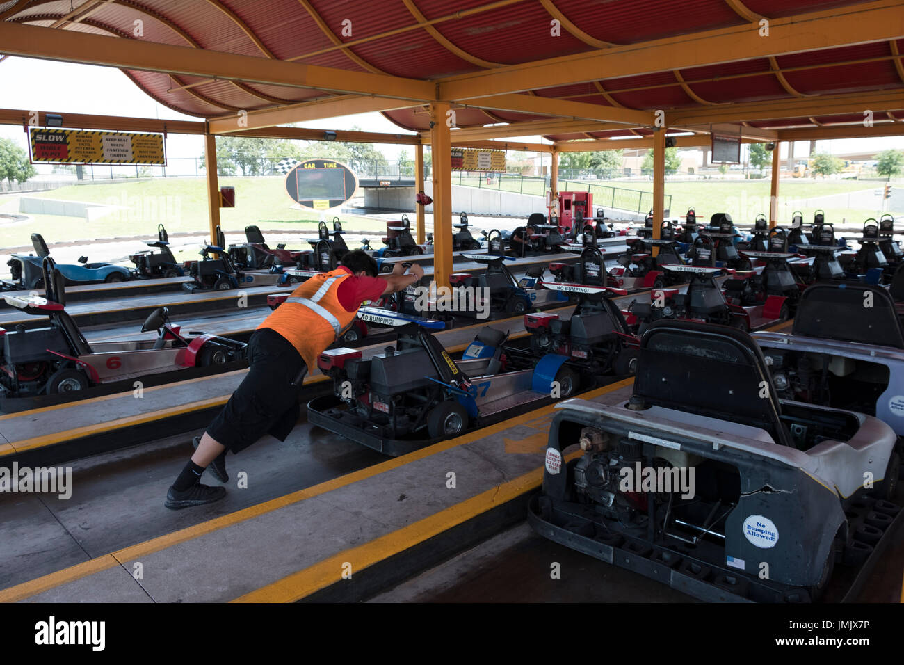 Go Karts Race track in Dallas Texas Stock Photo Alamy