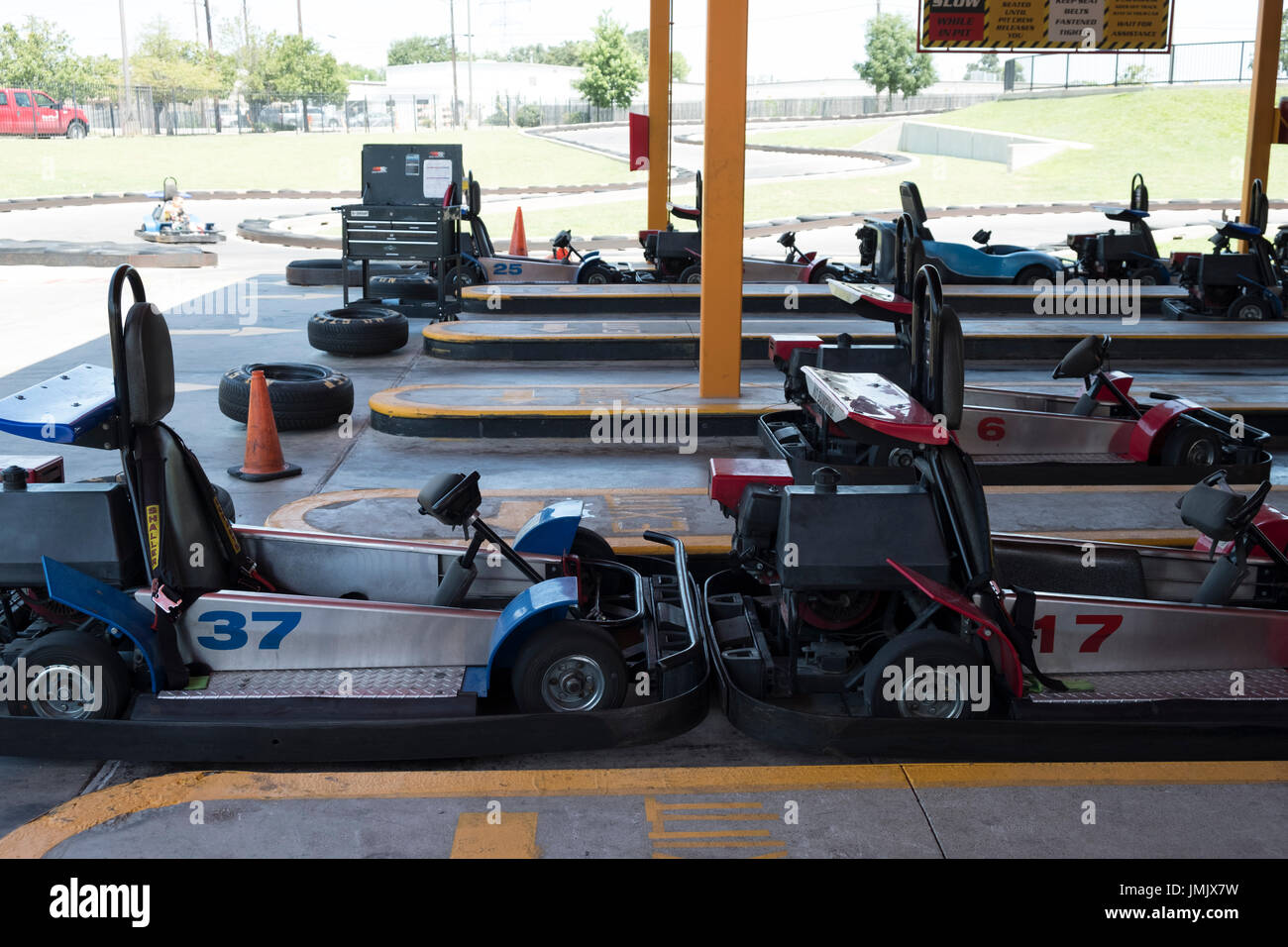 Go Karts Race track in Dallas Texas Stock Photo Alamy