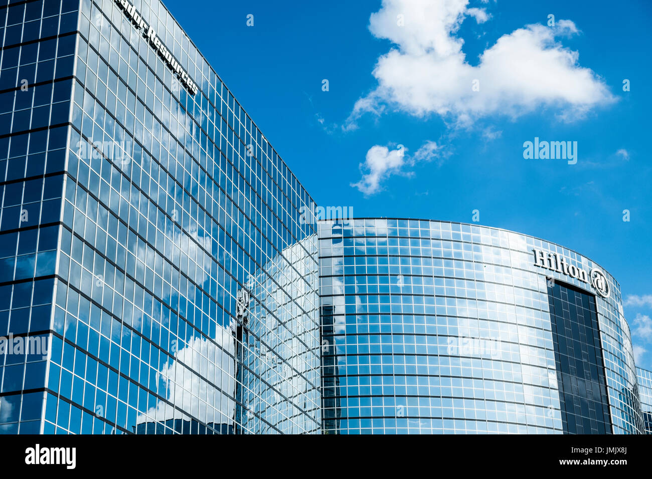 Blue building in Dallas Texas Stock Photo