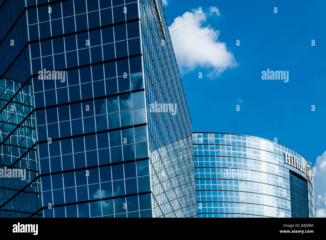Blue building in Dallas Texas Stock Photo