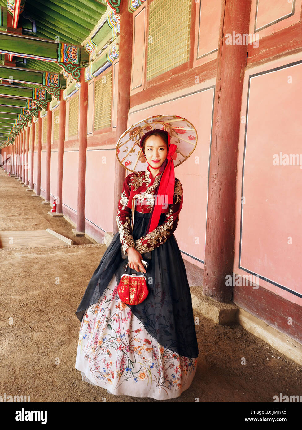 Traditional Korean Dress at Gyeongbok Palace in Seoul South Korea