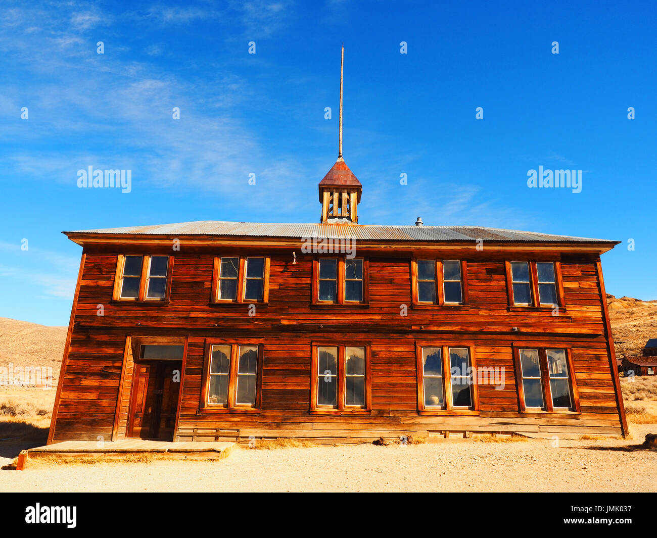 School Building in the Ghost Town of Bodie Stock Photo
