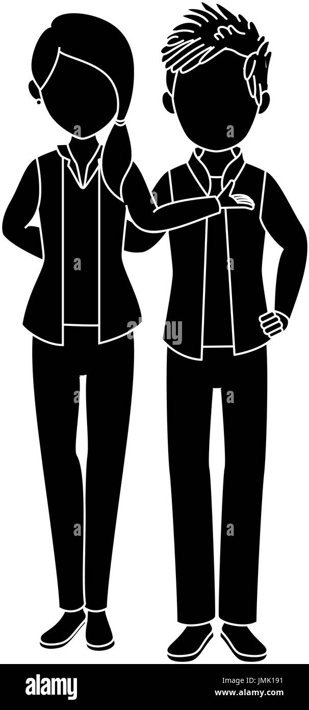 isolated young couple icon vector illustration graphic design Stock ...