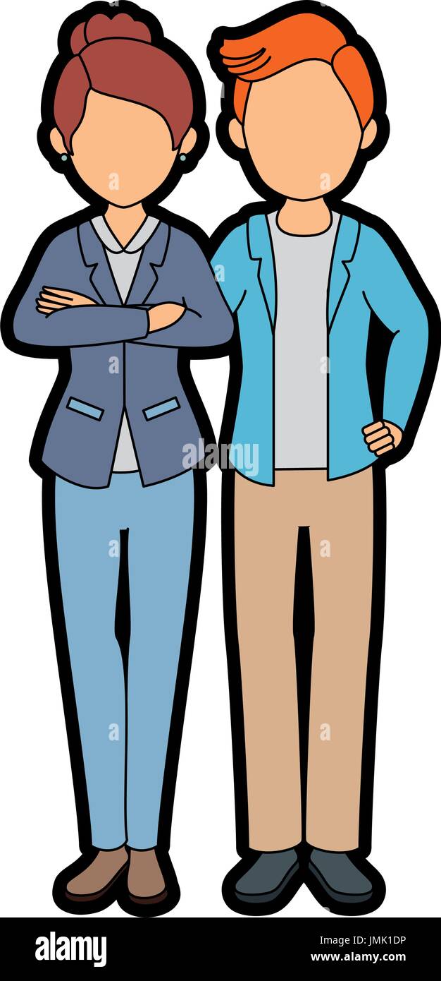 isolated young couple icon vector illustration graphic design Stock ...