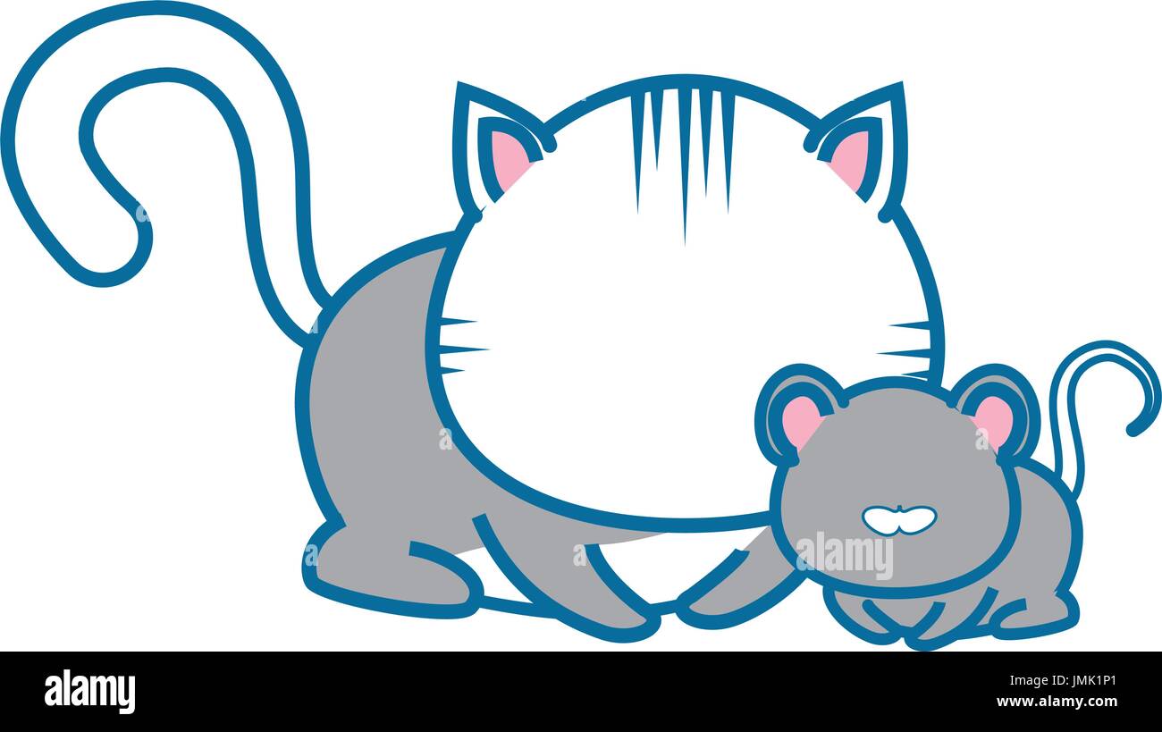 isolated cat and mouse icon vector illustration graphic design Stock ...