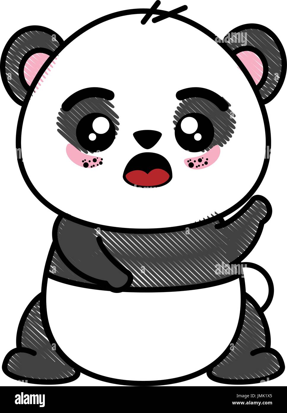 Kawaii Panda Bear Animal Icon Over White Background. Vector Illustration  Royalty Free SVG, Cliparts, Vectors, and Stock Illustration. Image 76666952.