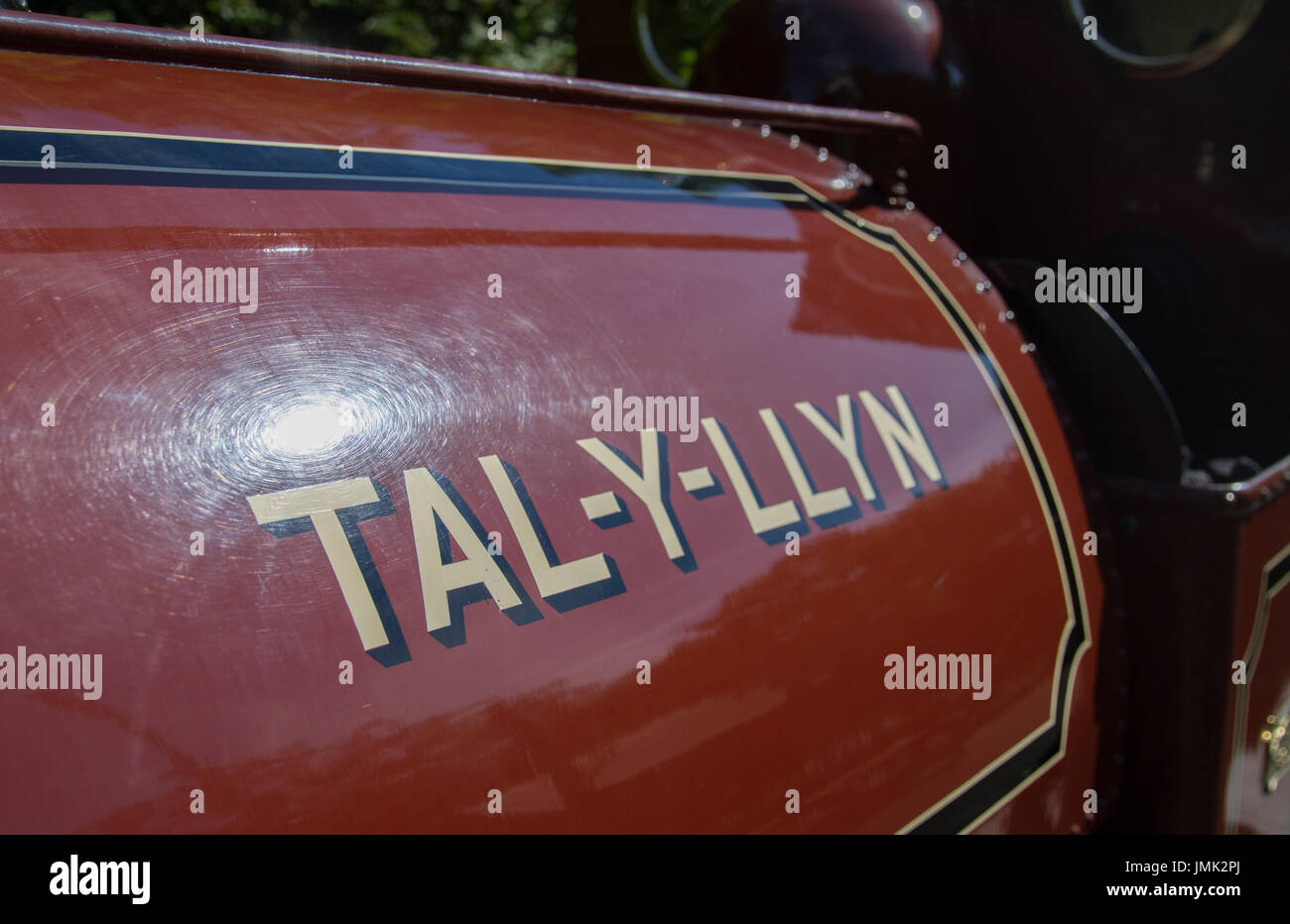 Talyllyn Railway saddle tank steam locomotive named Tal-y-llyn in the sun Stock Photo