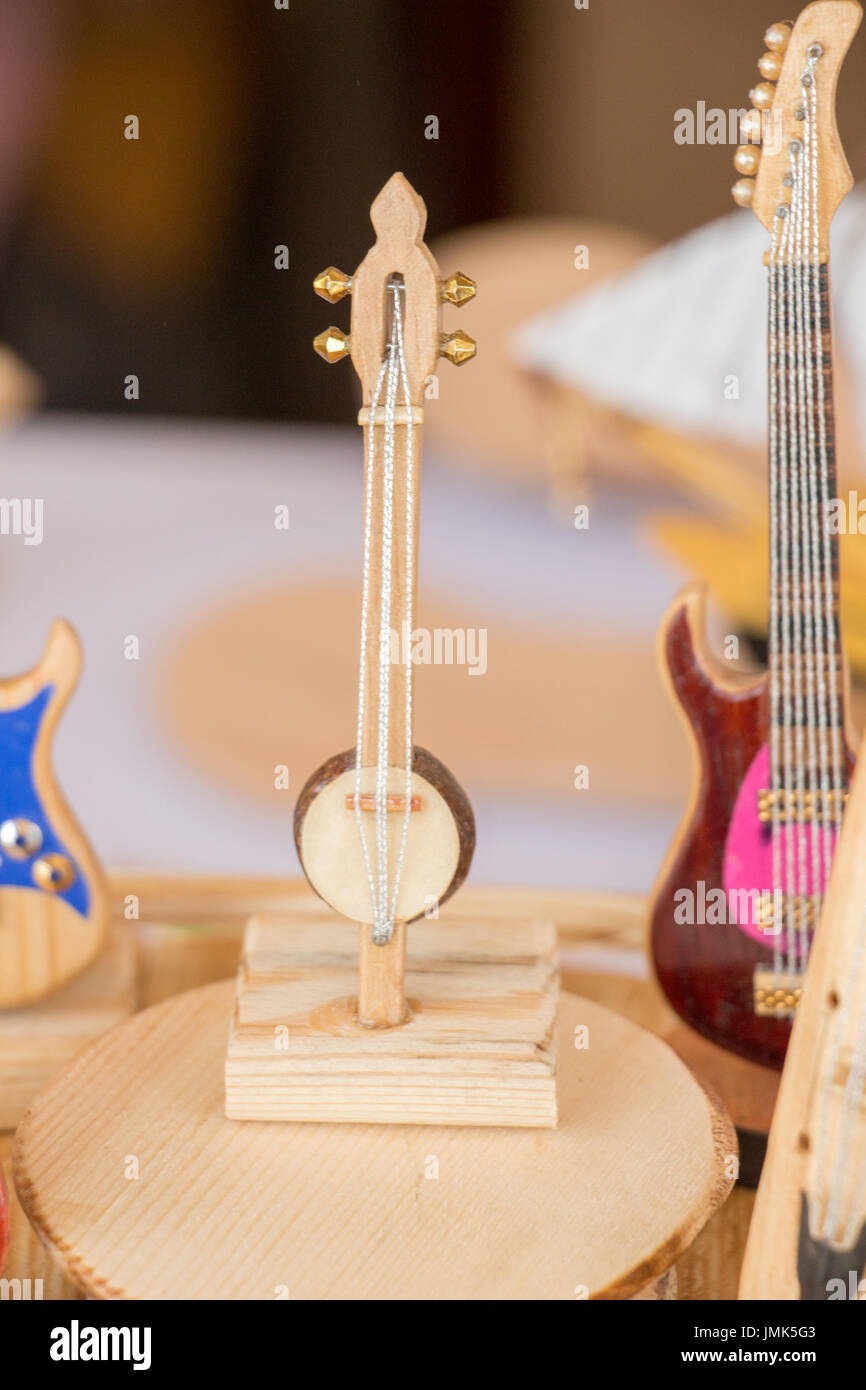 Set of models of musical instruments made of wood Stock Photo Alamy