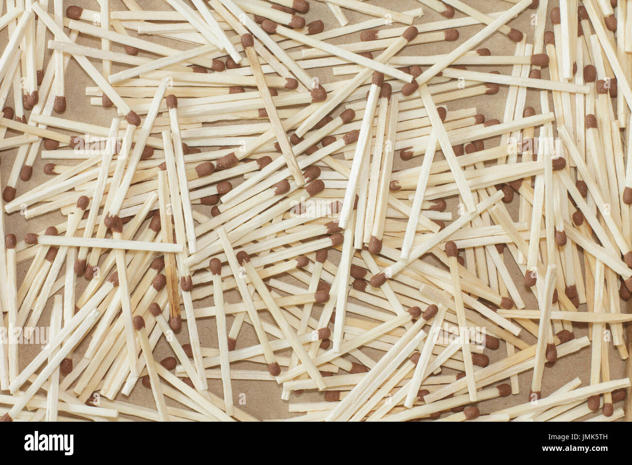 Wooden matches with brown heads Stock Photo
